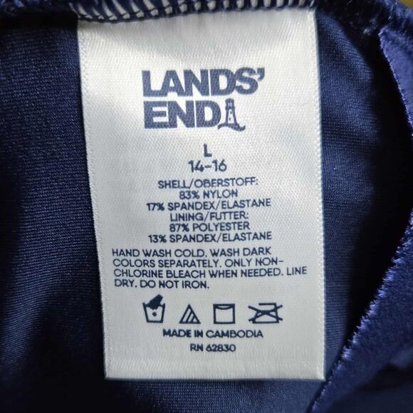 Land's End Women's Square Neck Halter Swim Dress One Piece Swimsuit Size L NWT - Picture 4 of 5